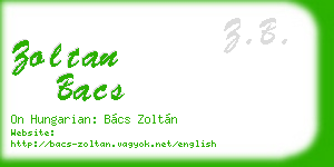 zoltan bacs business card