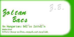 zoltan bacs business card